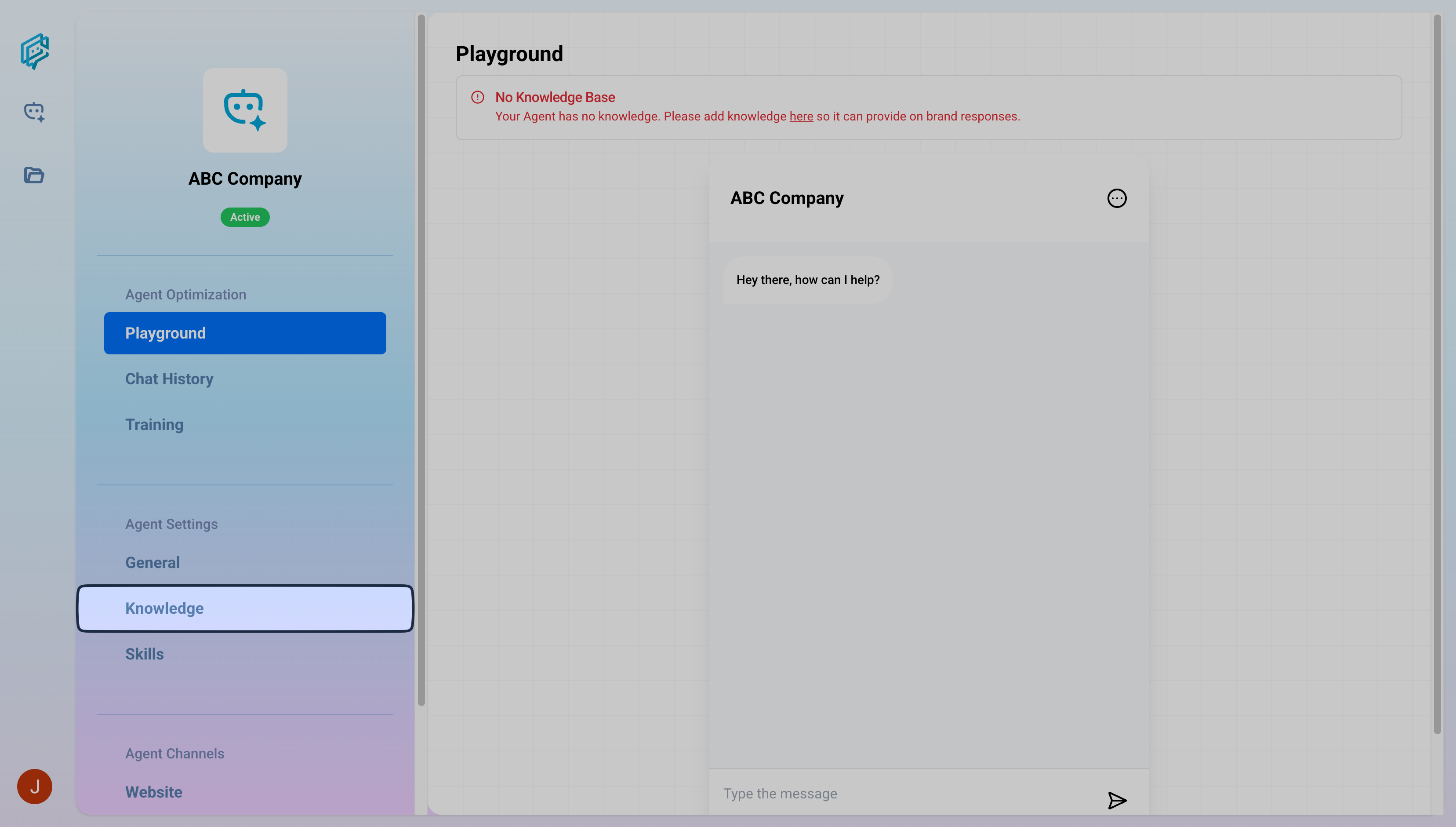 chatagents knowledge page
